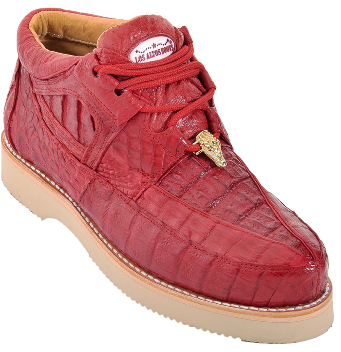 Los Altos Red Genuine All-Over Crocodile Shoes Casual ZA060112